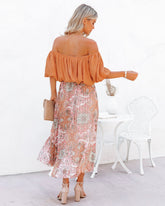 Giuseppe Pleated Paisley Midi Skirt Oshnow
